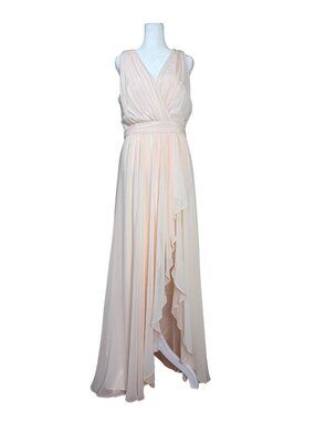 Badgley Mischka Size 8 Blush Chiffon Evening Gown